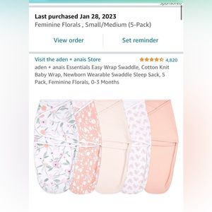aden + anais Essentials Easy Wrap Swaddle, Cotton Knit Baby Wrap 0-3 & clothes